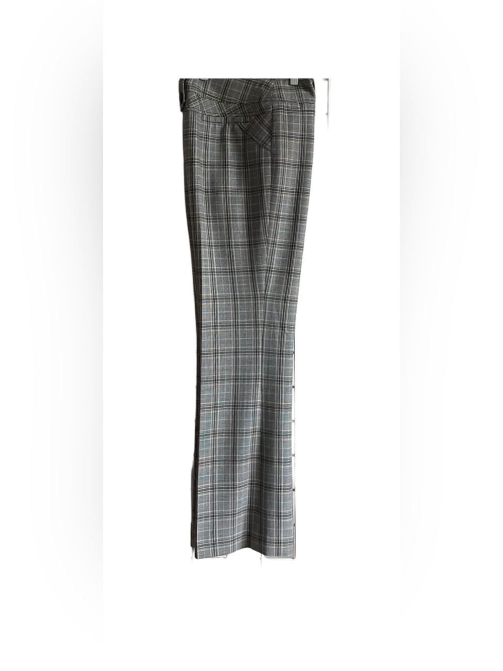 Etcetera Gray Plaid Straight-Leg Trousers